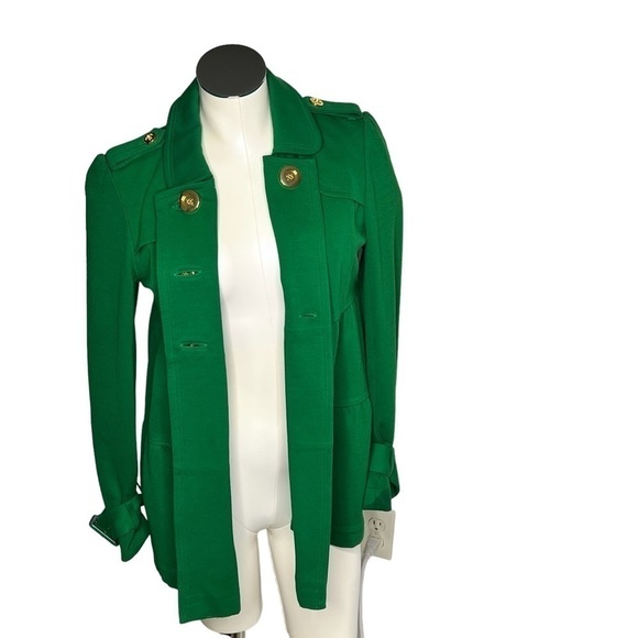 INC International Concept Gold Button Green Peacoat Blazer Women's Size S - Picture 4 of 16